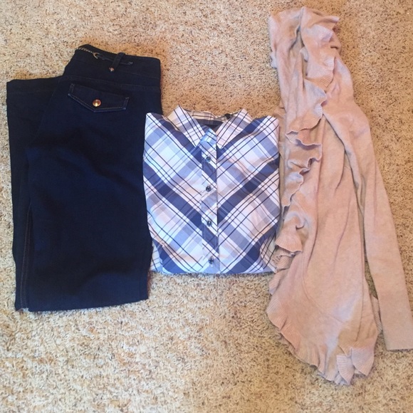 New York & Company Tops - Blue and White Plaid button down.