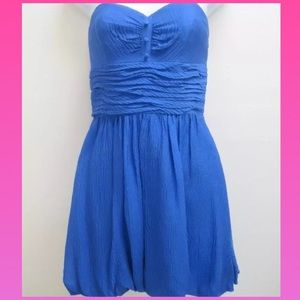 BETSEY JOHNSON Royal Blue Strapless Dress Sz 2 XS