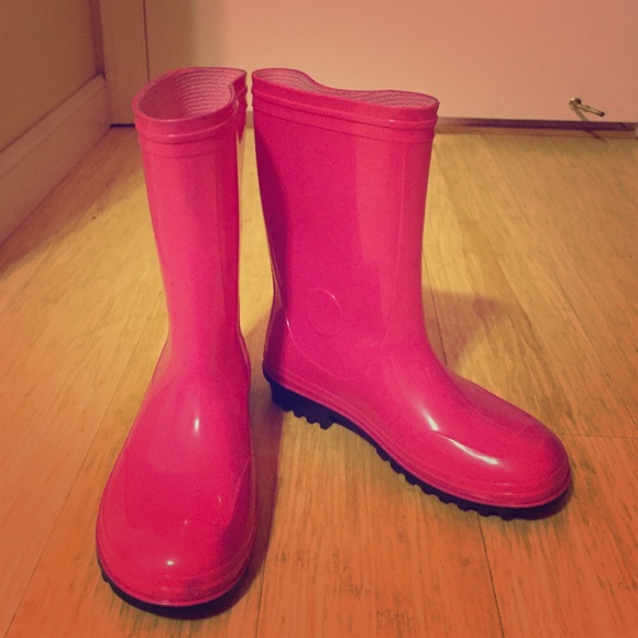 pink rain boots walmart