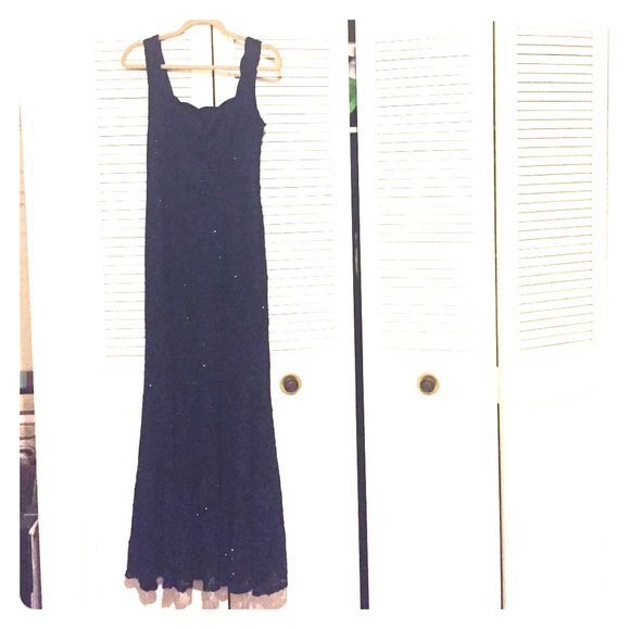 Jodi Kristopher glitter lace evening trumpet gown - Picture 1 of 4