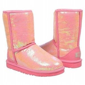 Short pink sequin uggs