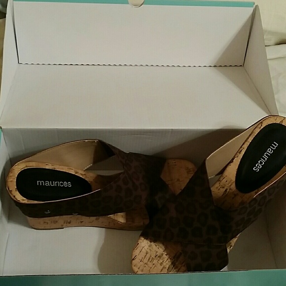Maurices Cork Leopard Wedges