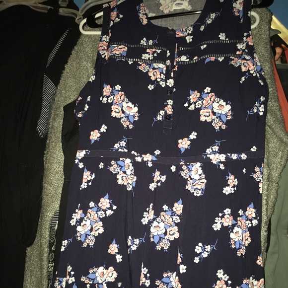 Navy blue Dress with flowers