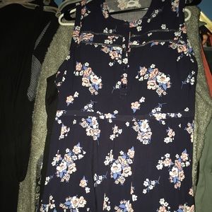 Navy blue Dress with flowers