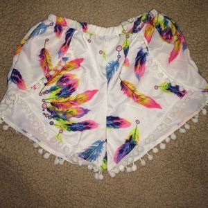 White&Colorful Stretchy Shorts 🌈