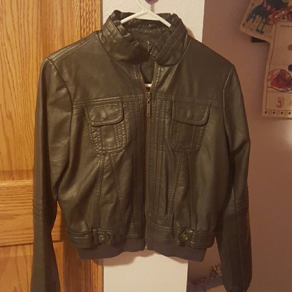 Gray Leather Jacket (not genuine leather)