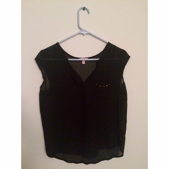 black sheer top