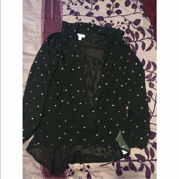 Sheer gold dot blouse