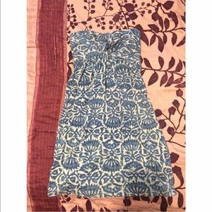 Strapless tie back sun dress