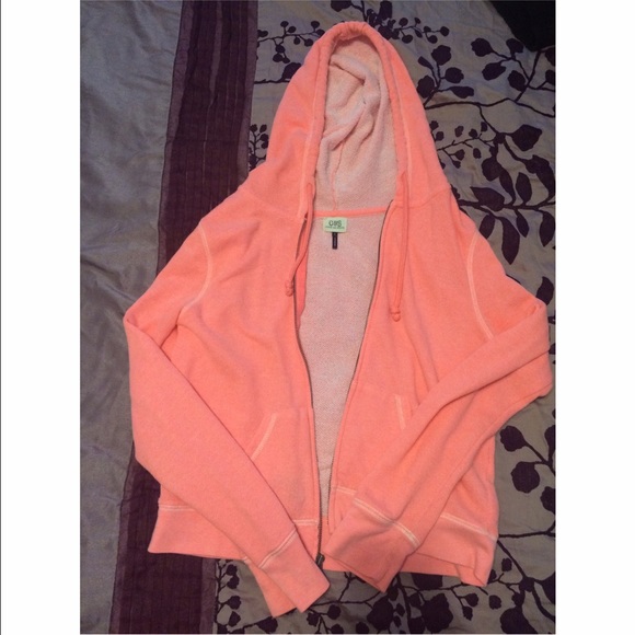 Neon peach crop sweatshirt