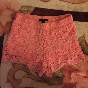 Coral Floral Forever 21 Shorts