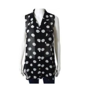 MINKPINK Black & White Polka Dot Blouse
