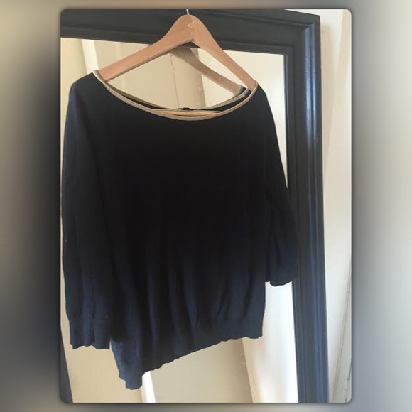 Theory Black Cashmere Blend Sweater, Size Medium