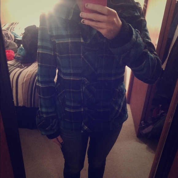Delia's Plaid Toggle Coat