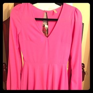 Beautiful purple pinkish slit open back dress