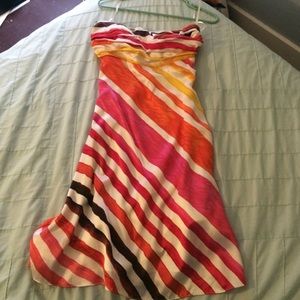 Strapless silk dress