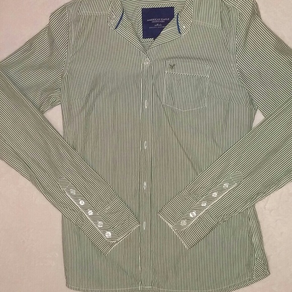 Green striped flannel