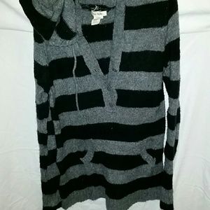 Hooded striped sweater
