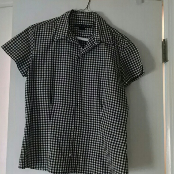 Ralph Lauren black check blouse