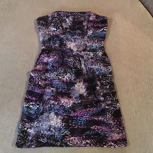 Strapless Purple Patterned Dress.