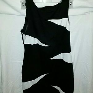 White and black dress