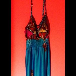 Beautiful maxi dress with gorgeous colored flowers
