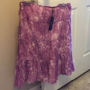 Knee-length Talbots skirt. Purple and white.
