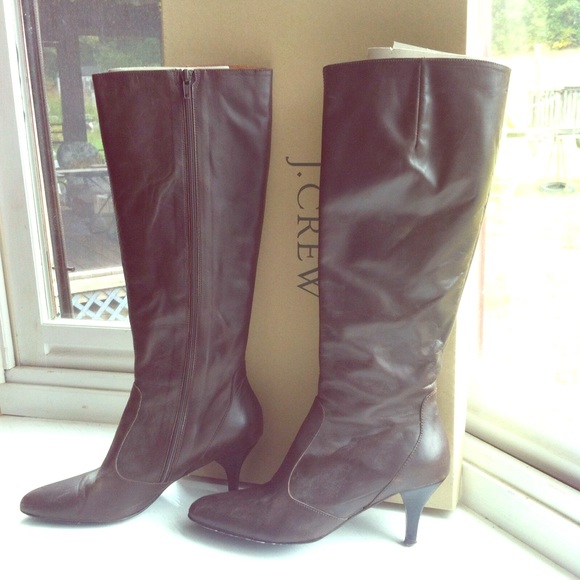 J.crew kitten heel leather boots