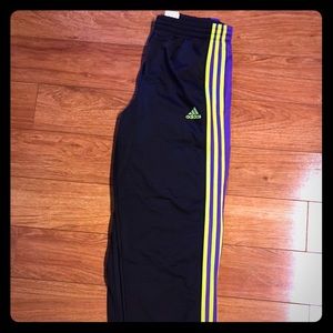 Boys XL Purple/Yellow Adidas Pants