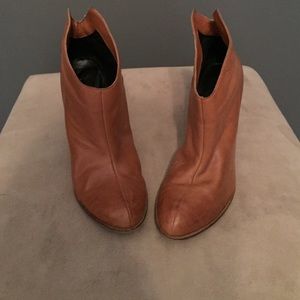 DMSX by Donald Pliner tan slip on booties.