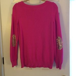 Glitter elbow patch boyfriend sweater