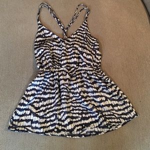 Navy and white cross back Camisole