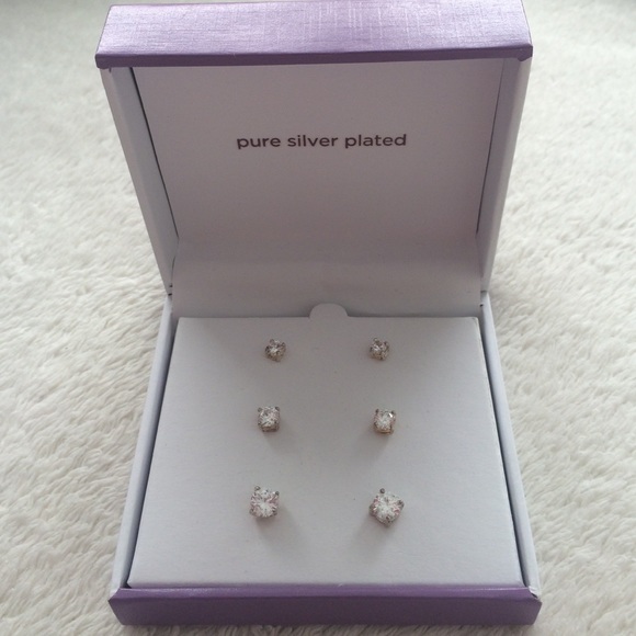 Pure Silver Plated Earring Set