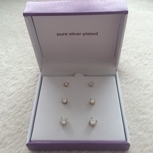 Pure Silver Plated Earring Set