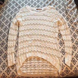 White Oveesized Sweater with Gold Detailing