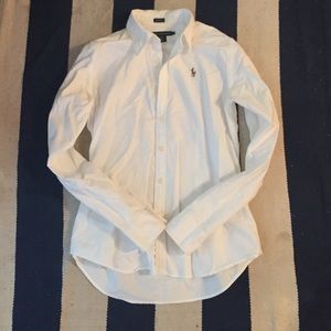 Ralph Lauren White Slim Fit Button Down