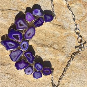 Stunning window druzy Designer necklace 116 gr