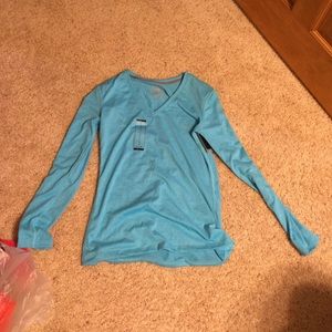 Dry-Fit small long sleeve light blue Nike shirt