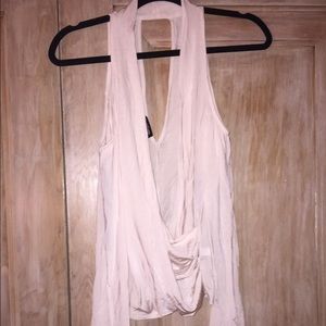 Bebe Cold Shoulder Surplice L/S Top  Open Back