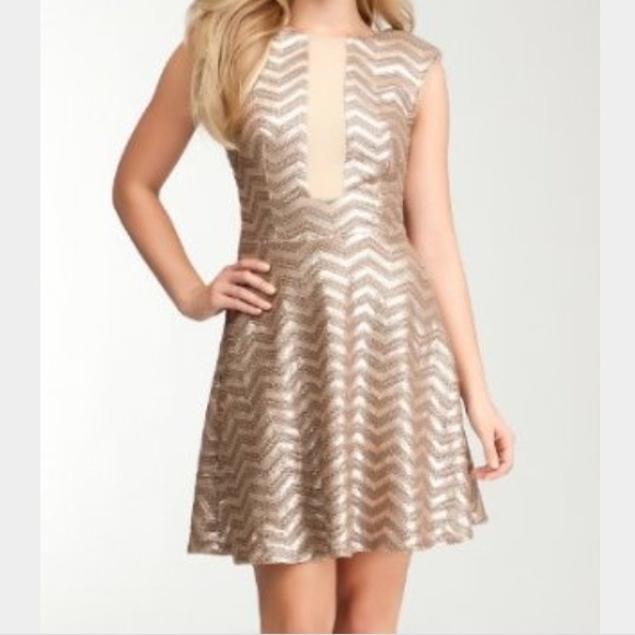 Bebe Chevron Sequin Dress Size S SALE