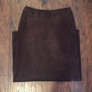 Ellen Tracy Leather Midi Skirt