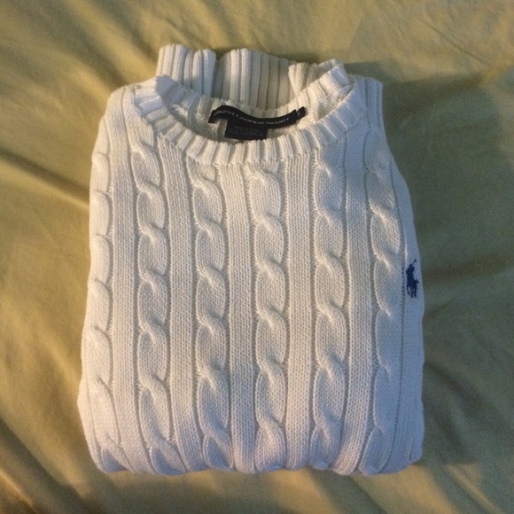 White Cable Knit Ralph Lauren Sweater M