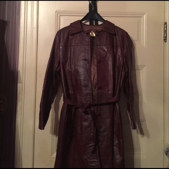 Vintage full length ladies leather coat