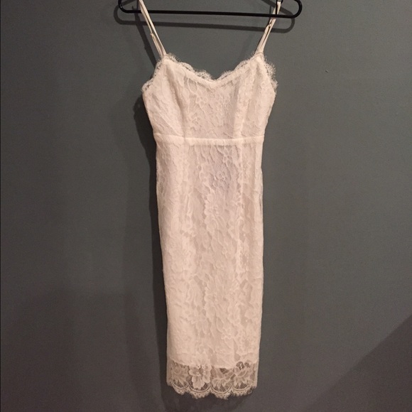 NWT Missguided Strappy Lace Dress white