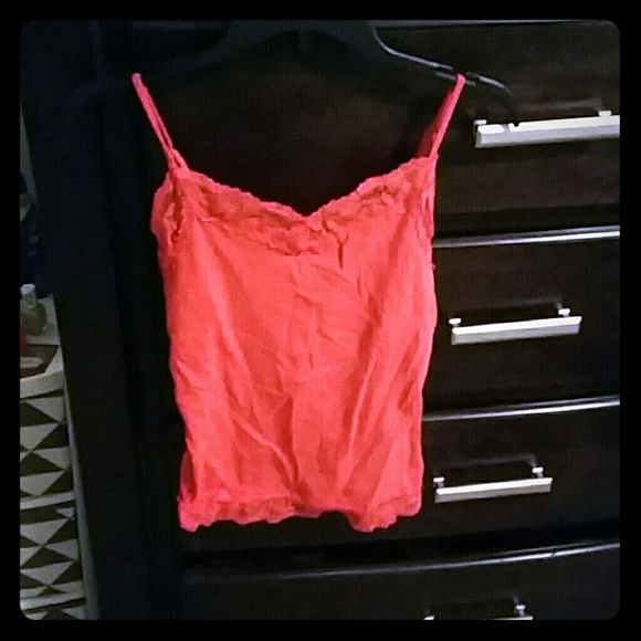 Red lace tank top