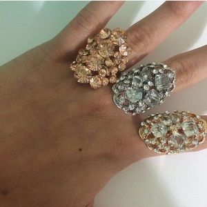 Brand new rhinestone rings one size