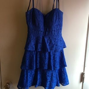 blue lace dress