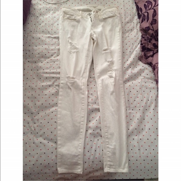 White ripped jeans