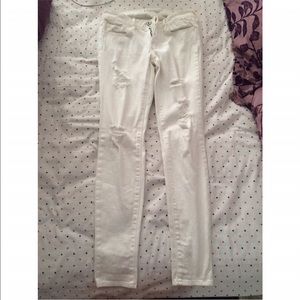 White ripped jeans