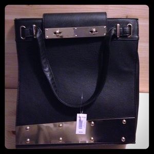 Black metal plated purse torrid